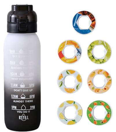 Neu 2024 Trinkflasche mit Geschmack Original Starter Set, 1000ml Luft Wasserflasche mit 7 Geschmackskapseln für Ein Erfrischendes Trinkerlebnis Flasche mit Pods Original (B)