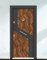 Porta blindata Portone Blindato Porta Ingresso 90x200 con Spioncino Serratura Marrone con dettagli Neri PL60 (interna sinistra)