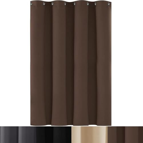 AMZYU Tenda Oscurante da Interno, 70 x 115 cm Tende Moderne per Salotto Casa Finestra Tenda Coprente da Interno Lavabile, Tinta Unita Antirumore, Marrone