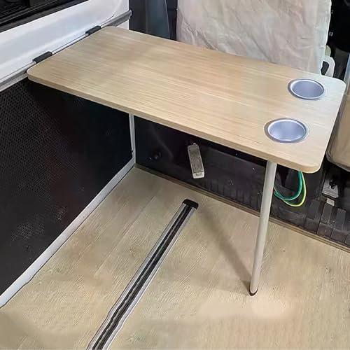 Klappbarer Picknicktisch, Wandschreibtisch, Klapptisch, Wandtisch-Set, ideal für Wohnmobile und Wohnwagen (Farbe: helle Holzfarbe, Größe: XL)