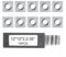 Besttoolifes Lot de 10 lames de rechange carrées en carbure de tungstène de 12 mm pour bois, contreplaqué, panneaux de particules MDF, angle de coupe de 30°, avec récipient de rangement