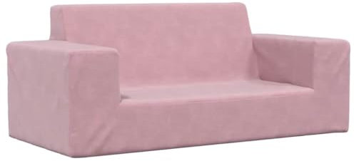 vidaXL Kindersofa 2-Sitzer Rosa Weich Plüsch, Minisofa, Kindercouch, Kindersessel, Minicouch, Mini Sessel, Kinder Minisofa, Kinder Chaiselongue