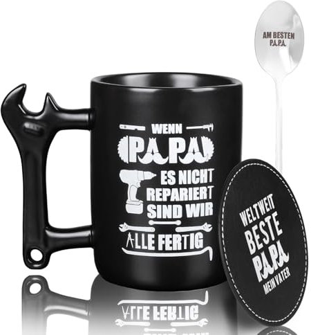 Regalos para hombres, taza de café para papá con mango de llave, taza divertida para padre, abuelo, marido, regalo del día del padre, regalo de cumpleaños Navidad