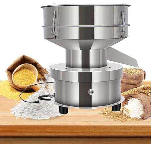 Setaccio Elettrico, Setaccio Automatico per Polvere, Setaccio Vibrante, Setaccio per Farina Commerciale in Acciaio Inox Con Setaccio a 60 Maglie per Polveri Di Farina Da Forno,10cm