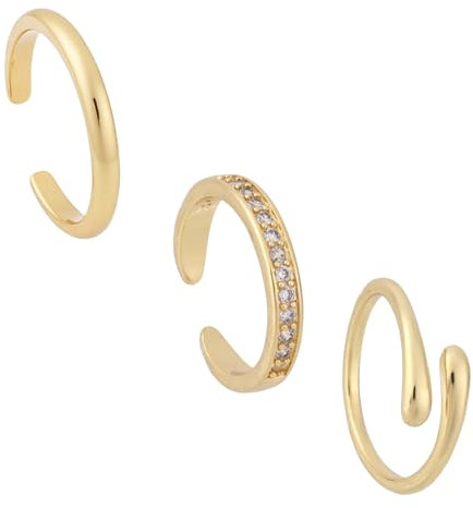 Mikovivi 3pcs Toe Rings for Women, 3 Styles Gold Filled Hug and CZ Open Toe Rings Adjustable Summer Beach Foot Jewelry Stylish Women's Accessories