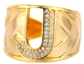 Hasdnker Ring Ringe Damen Bijouterie Herren Az Buchstabe Verstellbare Ringe Für Frauen Männer Alphabet Name Initialen Ehering Ästhetischen Schmuck