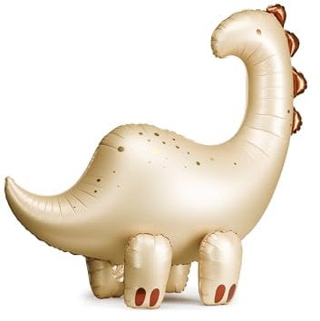 XXL Folienballon Dinosaurier Ballon Dinoparty Geburtstag Kindergeburtstag Mädchen Junge Geschenk Kinder süßer Dino Party Deko Größe ca. 95cm, Inkl. Trinkhalm
