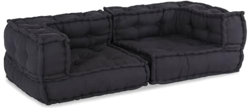 Teenpull Modulares Sitzpouf Anthrazit, 140x70x36 cm, aus Baumwollstoff, ideal für Wohnzimmer, Outdoor-Lounge, Bequeme Sitzgelegenheit für Patio und Garten