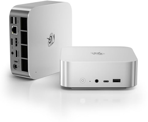 Beelink SER9 Mini PC, AMD Ryzen R7 H255 (8C/16T, jusqu'à 4,9 GHz), 32 Go de RAM DDR5, SSD M.2 PCIe 4.0 de 1 to, Triple écran 4K, USB 4, HDMI, DP 1.4, BT 5.2, Wi-FI 6, RJ45 2,5 GHz, Argent