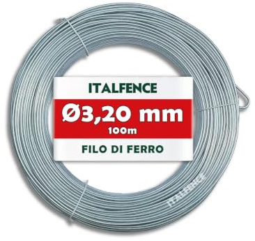Italfence - Filo di ferro Ø3,20mm per tensione zincato, 100m