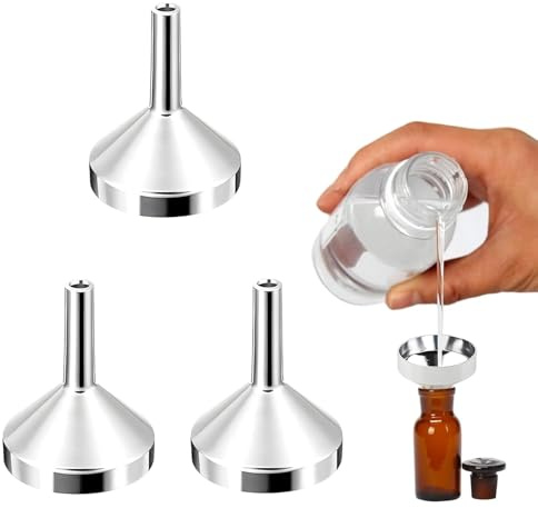 3PCS Small Funnel Set - Mini Metal Funnels - 2.5cm Mouth Diameter - Funnels for Filling Bottles - Liquids Powders Oils Perfume Containers
