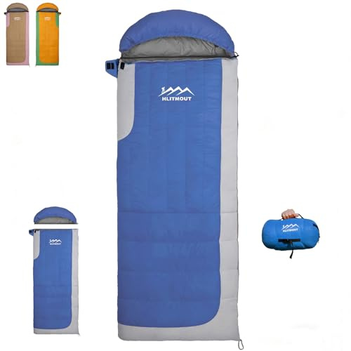 HLITMOUT Ultraleicht Daunen Deckenschlafsack (Blau, 0 bis 12 Grad)