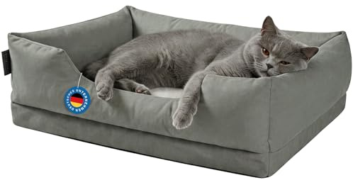 Zedelmaier Orthopädisches Hundebett für Hunde & Katze, Dog Bed - 60×50×21cm, Dickes & waschbares Hundekissen, ergonomisches Hundebetten mit abnehmbarem Bezug, kratzfestes & wasserdichtes Hundekorb