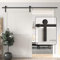 WINSOON 9FT/274CM Puerta Corredera Kit Herrajes Puertas Correderas Negro Guia Puerta Corredera, Acero al Carbono Cojinete Pesad, I Forma Sin puerta