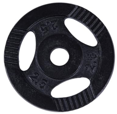 GORILLA SPORTS® Hantelscheiben - Einzeln/Set, 0,5kg, 1,25kg, 2kg, 2,5kg, 5kg, 10kg, 15kg, 20kg, 27,5kg, 30kg Gewichte, Tri-Grip, 30mm, Gusseisen, Silber/Schwarz - Gewichtsscheiben, Hanteln Set