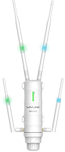 WAVLINK-WN572HG3-AC1200 2,4+5GHz 1200Mbps Punto di Accesso Esterno/Amplificatore WiFi/Ripetitore Senza Fili/Outdoor Router with 4 Antenne & Poe