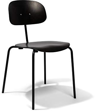 Modulor Stahlrohrstuhl 118, 45 cm SH, 81 cm GH, 50 x 48 cm, Schwarz/Schwarz