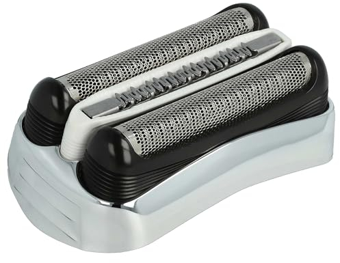 vhbw Rasierkopf kompatibel mit Braun alte Gen. 300, 310, 320, 330, 340, 350, 350cc, 360, 370, 370cc, 380, 390cc, 395cc - Scherkopfkassette, Silber