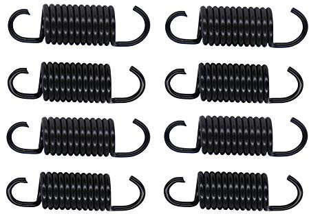 Yoogu 6,4 cm (2 1/2 Zoll) (8 Stück) Gesamtlänge Feder Möbel Ersatz Verlängerung Spannfedern Teil für Liegestuhl Sofa Ausziehbett Schwarz (12 Drehungen)