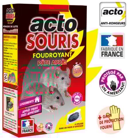 ACTO FOUDROYANT Pate APPAT Souris SOU3