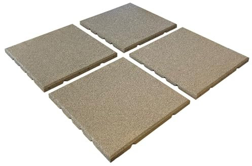Dflect Sand/Beige Rubber Playground Tile 400x400x25mm - Pack of 4