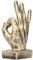 Pssopp Finger Statue Geste Skulptur Harz Finger Statue Hand Geste Schreibtisch Statuen Fingerskulptur Dekor Desktop Ornamente(Kupfer)