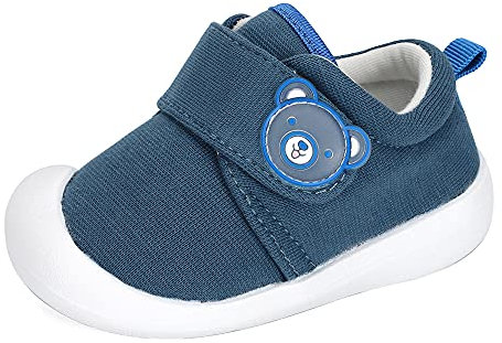 MASOCIO Zapatos Bebe Niño Primeros Pasos Zapatillas Bebé Deportivas Calzado Antideslizante 12-18 Meses Talla 21 Azul Marino (Talla Fabricante: CN 16)