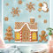 Wandtattoo Loft Fensterbilder Weihnachten mit Lebkuchenhaus Motiv – Wiederverwendbar – A4 Bogen, 19 Sticker – Weihnachstdeko Fenster Kinderzimmer, Weihnachtsbilder Fenster, Fensterbild Winter