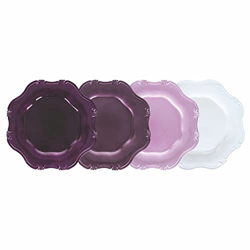 Villa d'Este Home Tivoli Hippy Provence Set 4 sottopiatti tondi bordo smerlato Ø33 cm