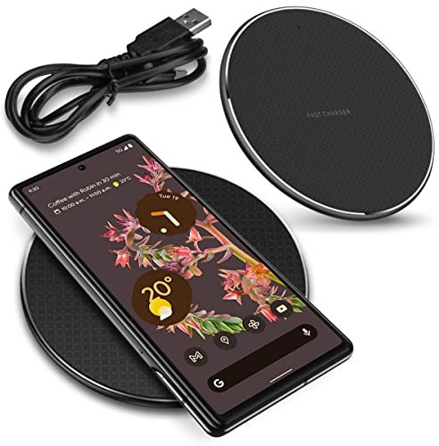 Qi Induktive Ladegerät 15W kompatibel mit Google Pixel 9a / 9/9 Pro / 9 Pro XL / 9 Pro Fold / 8a / 8/8 Pro Ladestation Kabelloser Universal Charger, Smartphone:Google Pixel 6 Pro