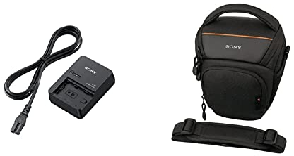 Sony BC-QZ1 Chargeur de Batterie pour NP-FZ100 (Batterie pour Appareil Photo Sony A9) & LCS-AMB Housse de Transport Souple pour Reflex et Bridge