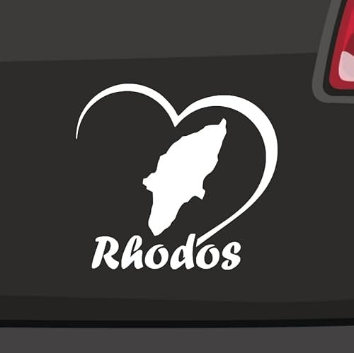 Rhodos Herz Aufkleber -6 Größen- Griechenland Urlaub Kolymbia Love Sonne Lindos