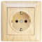 Gunsan Prise de courant avec contact de protection encastré aspect bois poirier