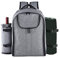 Picknick-Rucksack für 4, Picknickkorb-Set für 4 Personen mit Kühlfach, tragbar für Reisen, Picknick, , abnehmbarer Flaschen-/Weinhalter, Besteckfach, wasserdichte Fleecedecke
