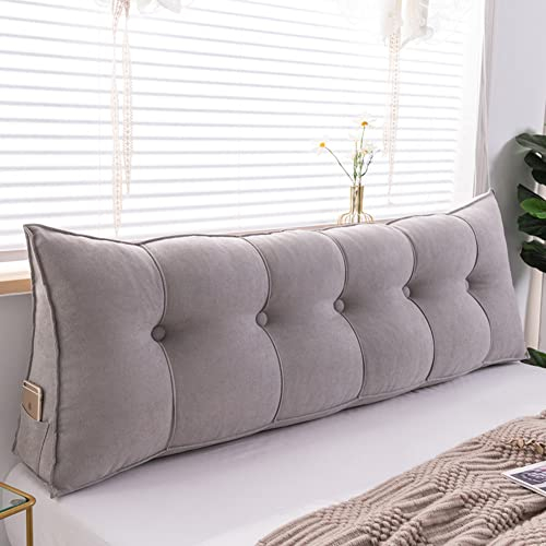 BOMATY Getuftetes Rückenlehnenkissen, dreieckiges Kopfteilkissen, großes Leinenkissen, Rückenlehnenkissen, Unterstützung mit abnehmbarem Bezug, für Bett, Sofa, Stuhl