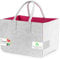 Sinand 30L Einkaufskorb, Einkaufstasche mit Henkel, Robust/Gut Verarbeitet/Faltbar Die Filztasche Storage für Outdoor Trips, Picknick, Einkaufen Außen (Hellgrau - Rosérot)
