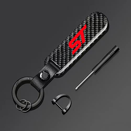 YUNKOU Autoschlüsselhalter aus Kohlefaser für Ford ST Fusion Everest Escape Explorer Edge Mondeo Focus Ecosport Fiesta Kuga Schlüsselanhänger-Zubehör aus Zinklegierung,S
