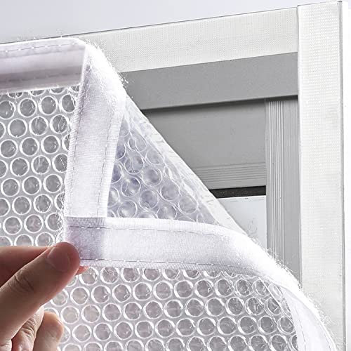 Kit De Aislamiento De Ventana,Película Aislante para Ventanas,Cortina De Plástico De Aislamiento Térmico A Prueba De Frío,Selladas a Prueba de Viento para Interiores,Ancho x Alto (60x120cm)