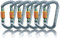 SOB Karabiner Kletterkarabiner Karabinerhaken aus Aluminium Schlüsselanhänger Karabinerhaken für hohe Beanspruchung mit Schraubsicherung zum Klettern, Abseilen, Hängematten (28KN(6 Pack))