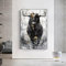 YLHKME Abstrakter Schwarzer Stier Bilder Leinwand Malerei, Moderne Tier Wandbilder Wohnzimmer Schlafzimmer Deko Poster Kunstdrucke,Ohne Rahmen (Rahmenlos,70X100CM)