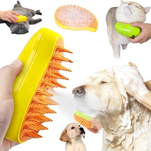 Steamy Cat Brush,Cat steamy brush,3-in-1-dampfbürste für katzen,Katze Pflege Bürste,Dampfbürste Katze Hund,Steamy Brush Katze,Katzenbürste mit Dampf,Haustierbürste,Katzenspray Massagekamm
