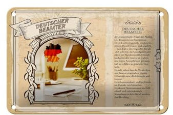 FEMER Blechschild Berufe 18x12cm Deutscher Beamter Träger Nation Schild