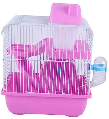 ORFOFE Luxuriöser Chinchillakäfig Multifunktionales Doppelstöckiges Hamsterhaus Auslaufsichere Wasserflasche Für Haustiere