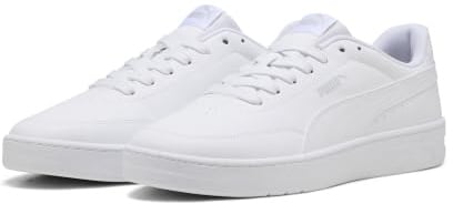 Puma Court Classic Clean Sneaker, Unisex, Weiß, Kaltes Hellgrau, 10 UK