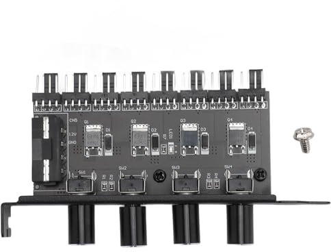 PC 8 Channels Fan Hub, 4 Knob Cooling Fan Speed Controller, Manual Knob Adjustment for CPU HDD VGA PWM Fan