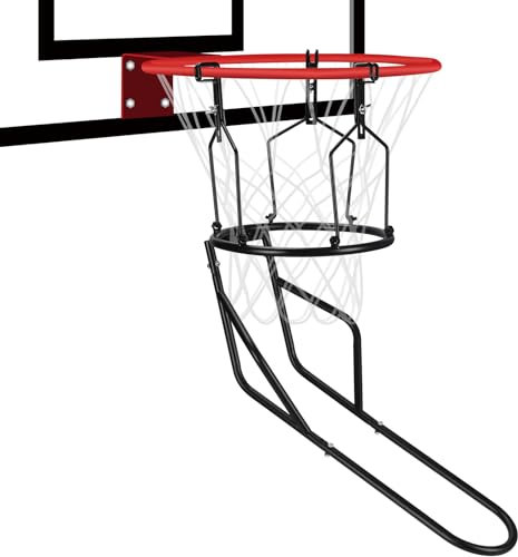 GADFISH Basketball-Rücklaufbefestigung, robuster Basketball-Rebounder mit 3 stabilen großen Haken, langlebiges Basketballzubehör für 45,7 cm Felge, Basketball-Training, Schwarz