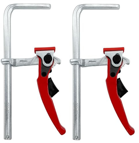 2024 Upgrade Ratschen-Tischklemme, Schnellspannsägeklemmen, Ratschenführungsschiene, F-Klemme, MFT-Klemme für MFT-Tisch und Führungsschienensystem, Holzklemmen, kompatibel mit Festool (2 Stück)