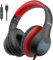 EarFun Kids Headphones with LED Light, Over Ear Wired Children Foldable Headphones with Microphones, 85/94dB Safe Volume Limit, HD Stereo Sound, Type-C Cable, School/Travel/Boys/Teen/Tablet/Pad, Black