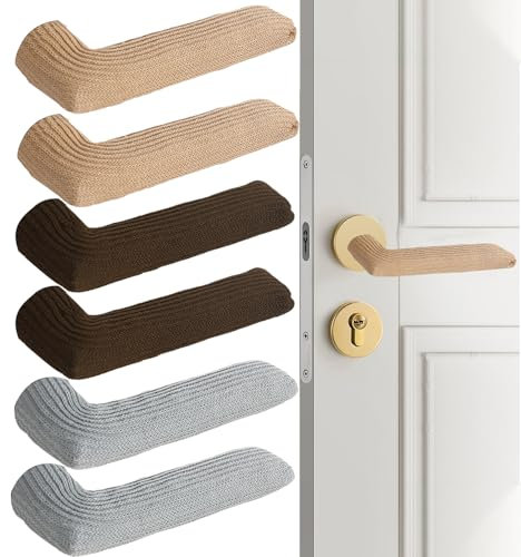 Thinslimer 6 Pack Door Handle Cover Door knob Cover Knitted Anti-Scald Antifreeze Door Handle Protectors for Winter and Summer