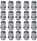 20 Radmuttern geschlossen M12x1,5 Kegel kompatibel mit Toyota Aygo Carina Celica Corolla iQ Auris Avensis Camra Picnic Previa RAV4 Supra Verso Hilux Landcruiser Paseo Starlet Tercel Yaris